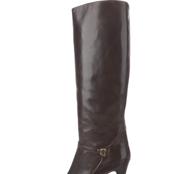 Gucci Vintage Knee-High Riding Boots,Interlocking G Logo, Block Heels - Picture 2 of 5